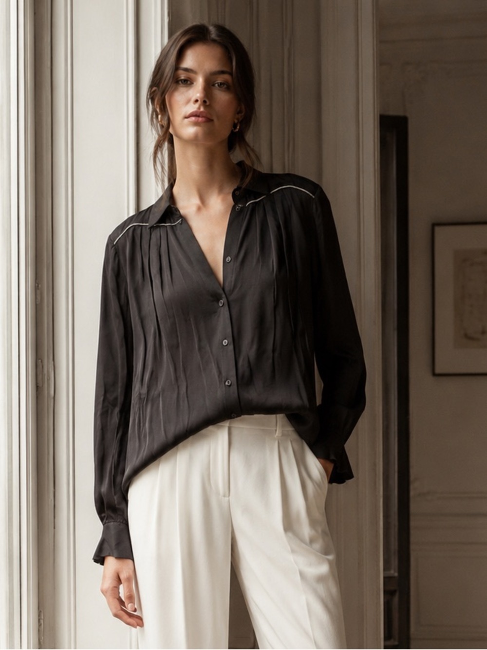 7 for all mankind satin shirt xs